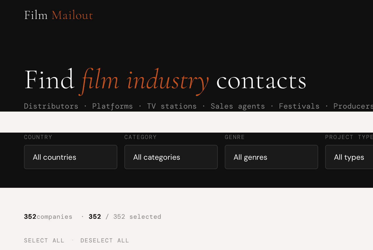 Film Mailout screenshot