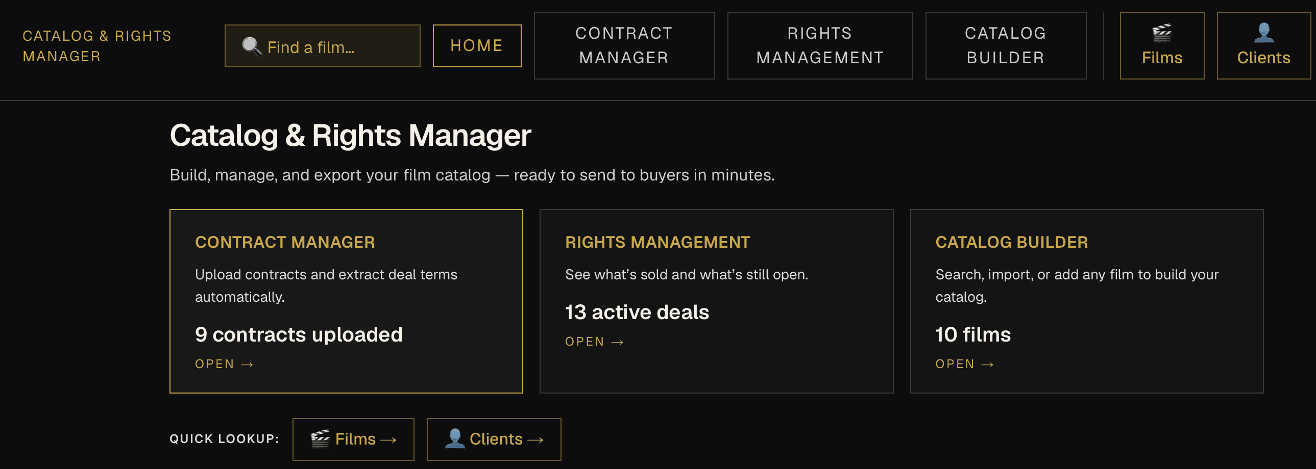 Film Rights Management System screenshot